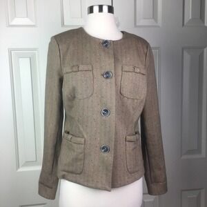 CABI Herringbone Fleck Penny Blazer Small